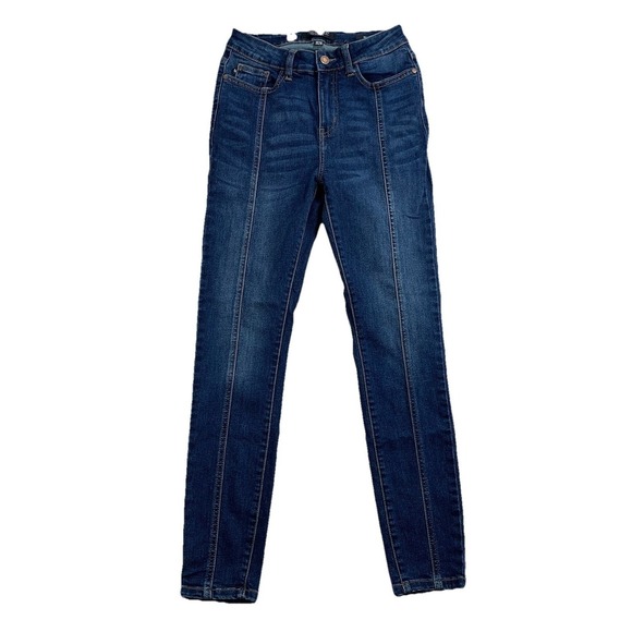 Judy Blue Denim - Judy Blue Womens 3 26 Mid Rise Skinny Jeans Dark Wash Stretch Denim